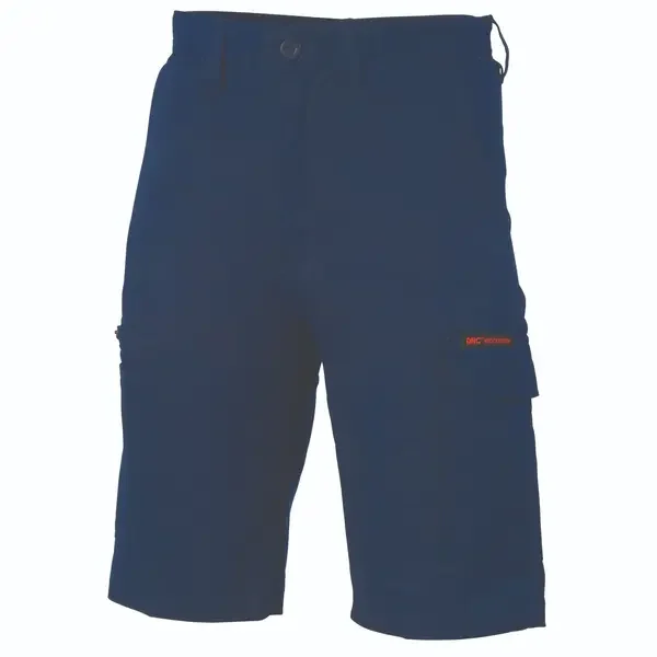 DNC WORKWEAR-33512001132: Mid Weight Cotton Cargo Short Navy 132R