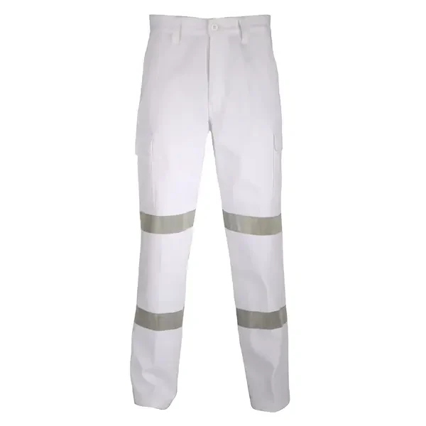 DNC WORKWEAR-33613492132: Cotton Drill Cargo Pants CSR/T White 132S
