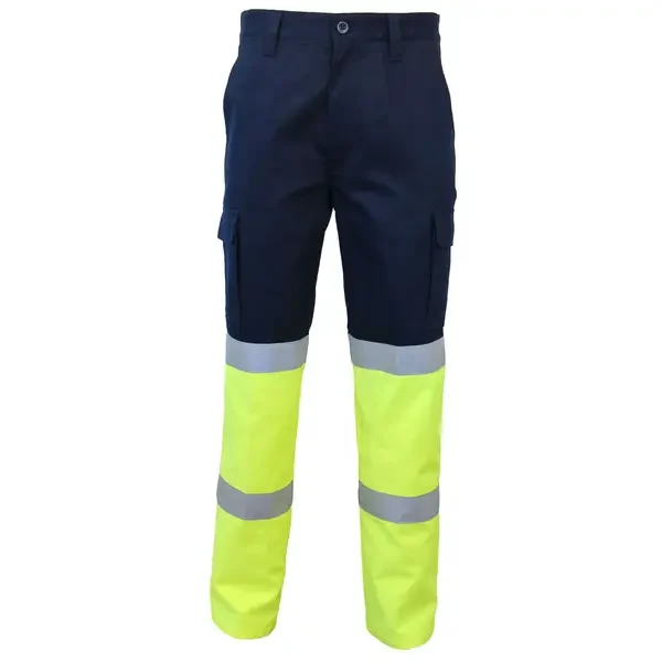 DNC WORKWEAR-33632162132 DNC WORKWEAR-33632162132: 2T Biomotion tape Cargo Pants Navy/HiVis Yellow 132S