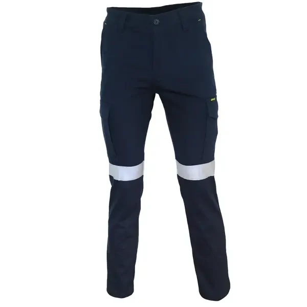 DNC WORKWEAR-33662002132: SlimFlex Taped Cargo Pants Navy 132S