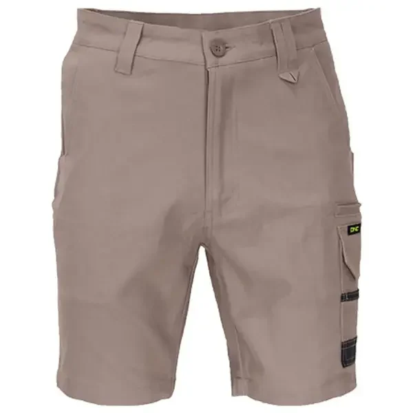 DNC WORKWEAR-33733111132: SlimFlex Tradie Cargo Shorts Khaki 132R