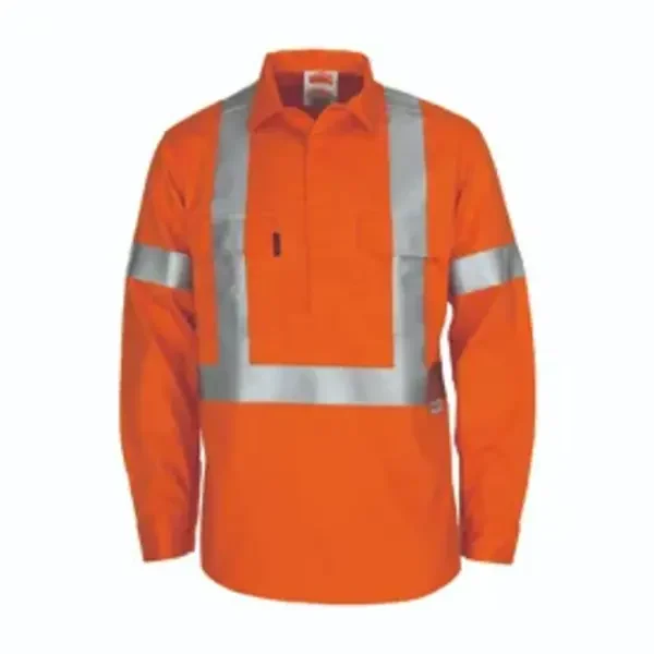 DNC WORKWEAR-340845071 DNC WORKWEAR-340845071: Flame Retardant 2Tone Shirt Comes With Flame Retardant Tape Long Sleeve Orange 6XL