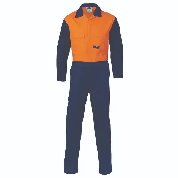 DNC WORKWEAR-34254522132: CD Fire Retardant Overalls Orange/Navy 132S