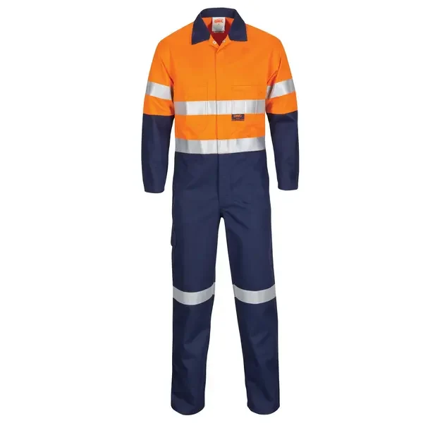 DNC WORKWEAR-34264522132: Flame Retardant 2Tone Coverall Comes With Flame Retardant Tape Orange/Navy 132S
