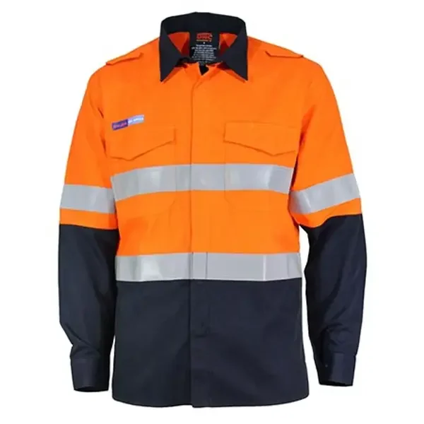 DNC WORKWEAR-344545271: INHERENT Flame Retardant PPE1 2T Lightweight DN Shirt Orange/Navy 6XL