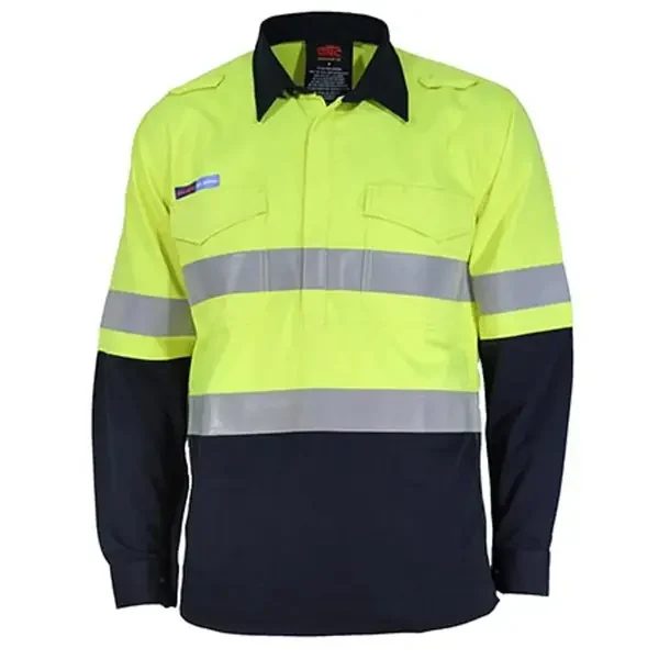 DNC WORKWEAR-345535764: INHERENT Flame Retardant PPE2 2T D/N SHIRT Yellow/Navy M