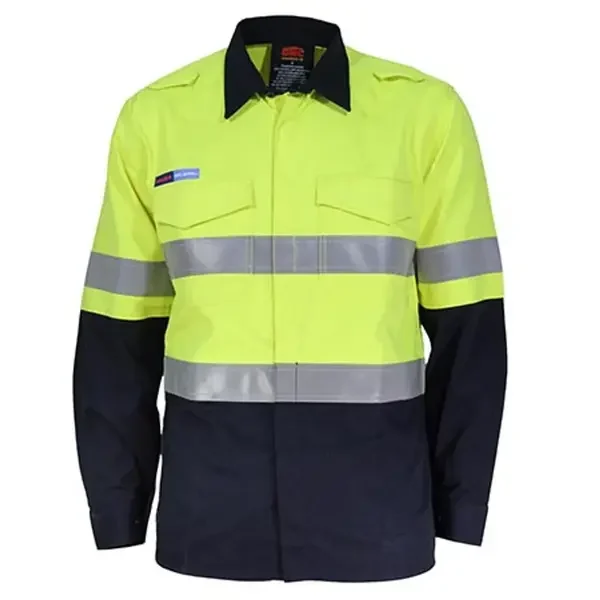 DNC WORKWEAR-345535771: INHERENT Flame Retardant PPE2 2T D/N SHIRT Yellow/Navy 6XL