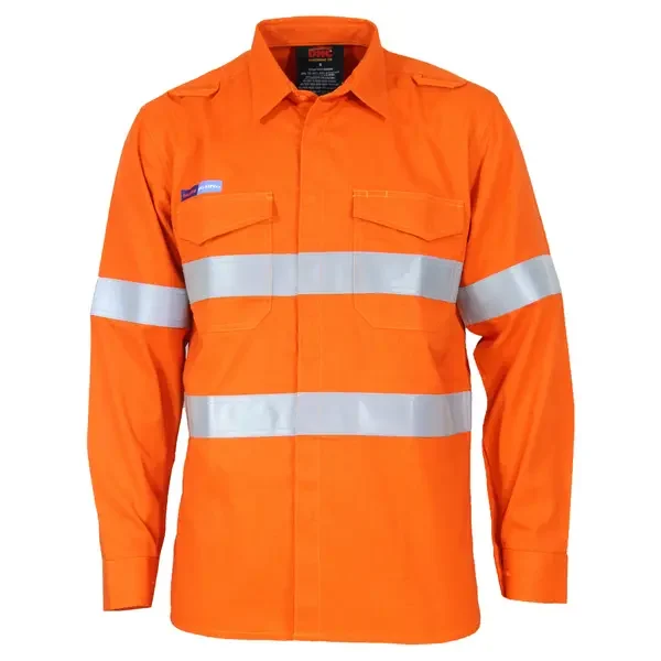 DNC WORKWEAR-345645071: INHERENT Flame Retardant PPE2 M/W D/N SHIRT Orange 6XL