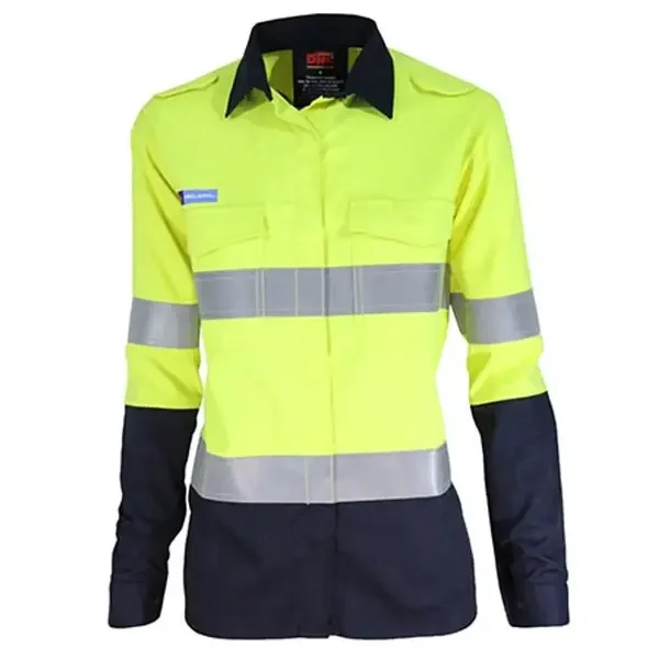 DNC WORKWEAR-345735724: LADIES INHERENT Flame Retardant PPE2 2T D/N Yellow/Navy 24