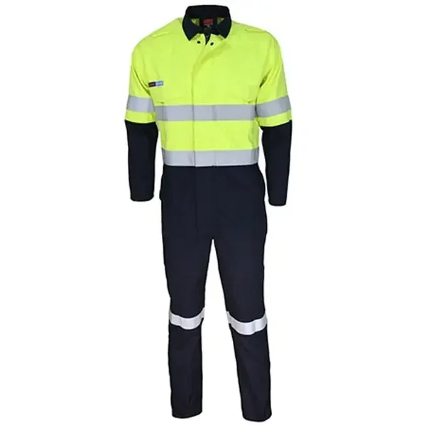 DNC WORKWEAR-34813572132: INHERENT Flame Retardant PPE2 2TDN COVERALL Yellow/Navy 132S