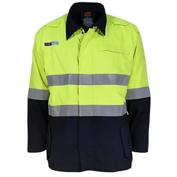 DNC WORKWEAR-348335771: INHERENT Flame Retardant PPE2 2T D/N JACKET Yellow/Navy 6XL