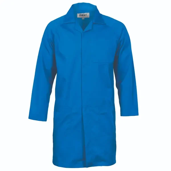 DNC WORKWEAR-35022801122: Dust Coat External Pocket Medium Blue 122R