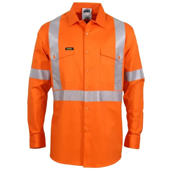 DNC WORKWEAR-364645073: Hvs SegmentTaped X Back Shirt Orange 8XL