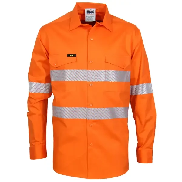 DNC WORKWEAR-364745071: Hvs Segment Taped CooLight Shirt Orange 6XL
