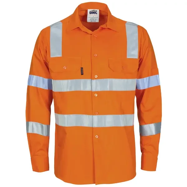 DNC WORKWEAR-374445071: Hvs Bio-T Shoulder n XBack Shirt Orange 6XL