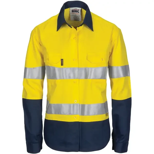 DNC WORKWEAR-374935724: Ladis HiVis Lightweight Shirt R/T