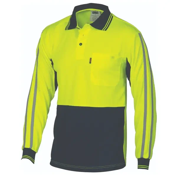 DNC WORKWEAR-375635770: HiVis Stripe Polo