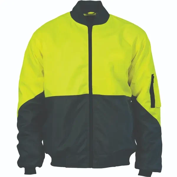 DNC WORKWEAR-376135773: HiVis Two Tone Bomber Jacket Yellow/Navy 8XL