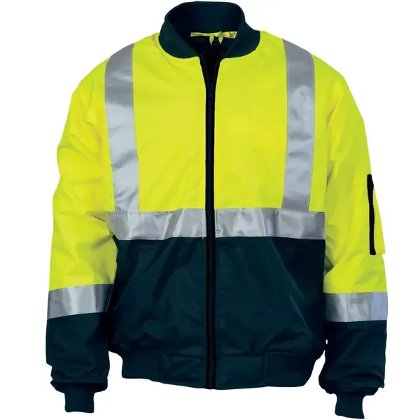 DNC WORKWEAR-376235773: HiVis Bomber Jacket with Tape Yellow/Navy 8XL