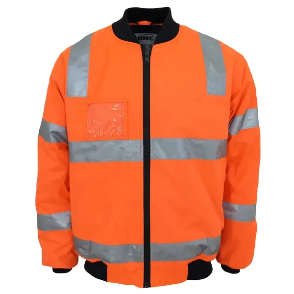 DNC WORKWEAR-376945071: Hvs Hoop Pattn FlyingJacket BT Orange 6XL