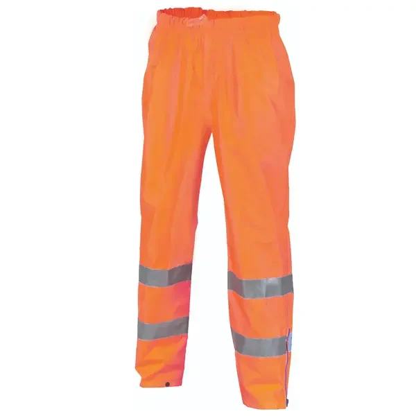 DNC WORKWEAR-377245071: PVC HiVis Rain Trousers R/T Orange 6XL