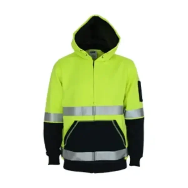 DNC WORKWEAR-378835771 DNC WORKWEAR-378835771: 2Tone Fulzip Fleecy Hoodie CSR Yellow/Navy 6XL