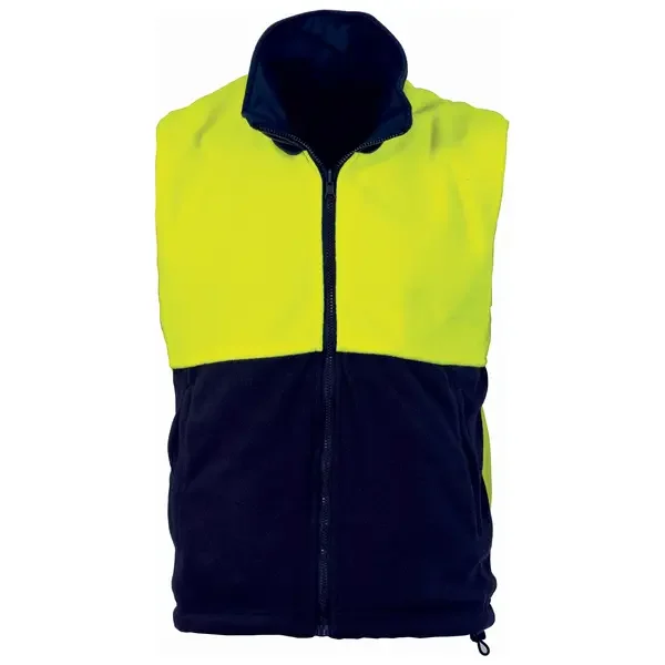 DNC WORKWEAR-382635770: Two Tone HiVis Reversible Vest Yellow/Navy 5XL