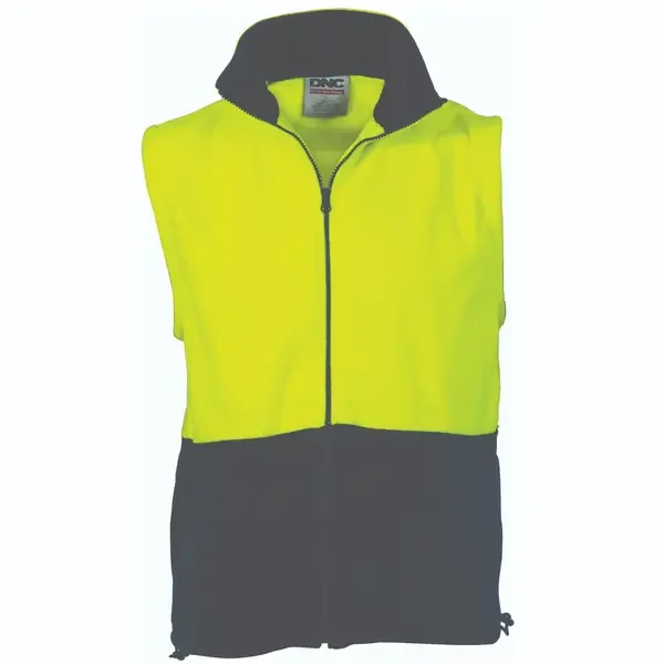 DNC WORKWEAR-382835770: Two Tone FZip P/Fleece Vest Yellow/Navy 5XL