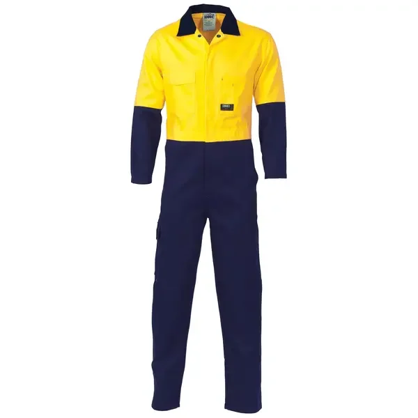 DNC WORKWEAR-38523572132: Two Tone Coveralls Lightweight Yellow/Navy 132S