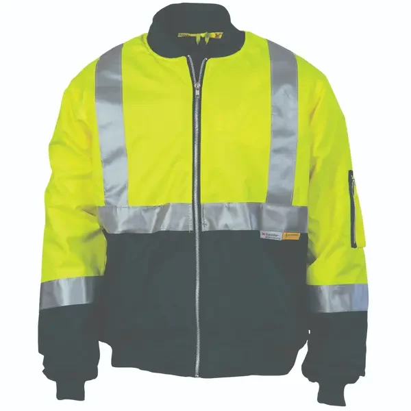 DNC WORKWEAR-386235771: HiVis Flying Jacket with Tape Yellow/Navy 6XL