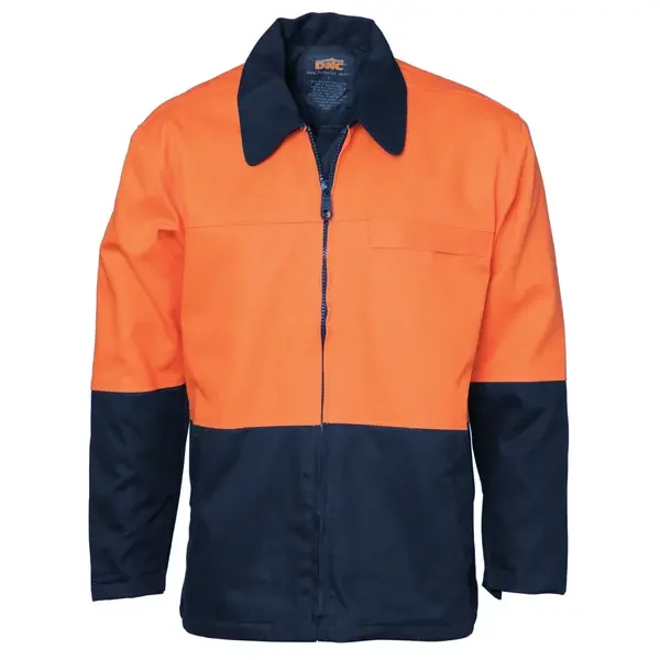 DNC WORKWEAR-386845271 DNC WORKWEAR-386845271: HiVis 2 Tone Protector Jacket Orange/Navy 6XL