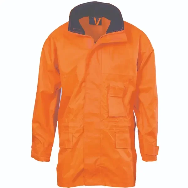 DNC WORKWEAR-387345071: HiVis Rain Jacket Orange 6XL