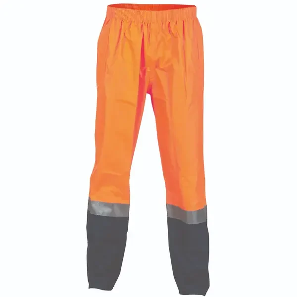 DNC WORKWEAR-388045271: HiVis Lightweight Rain Pants Tap Orange/Navy 6XL