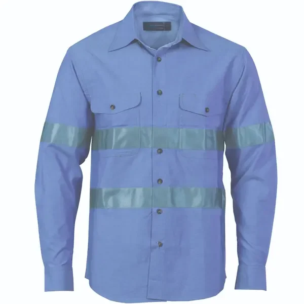 DNC WORKWEAR-388927870: Cotton Chambray Shirt Long Sleeve CSR T Chambray 5XL
