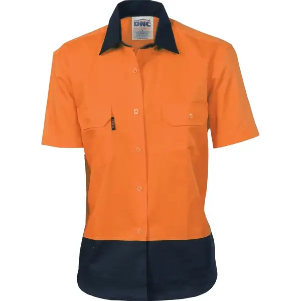 DNC WORKWEAR-393145224: Ladies HiVis Drill Shirt