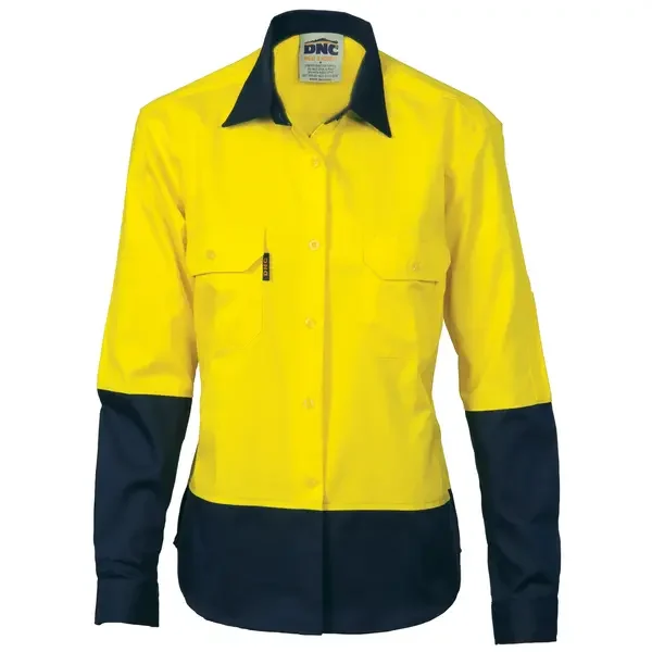 DNC WORKWEAR-393235724: Ladies HiVis Drill Shirt