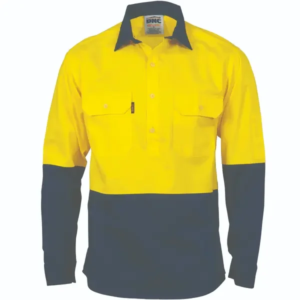 DNC WORKWEAR-393435770: Close Front Cotton Shirt