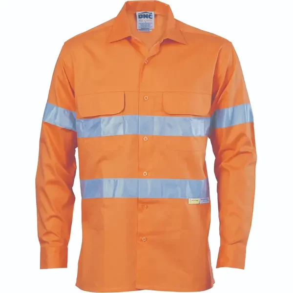 DNC WORKWEAR-394745071: D/N 3 Way Cl-Brz Shirt R/T Long Sleeve Orange 6XL