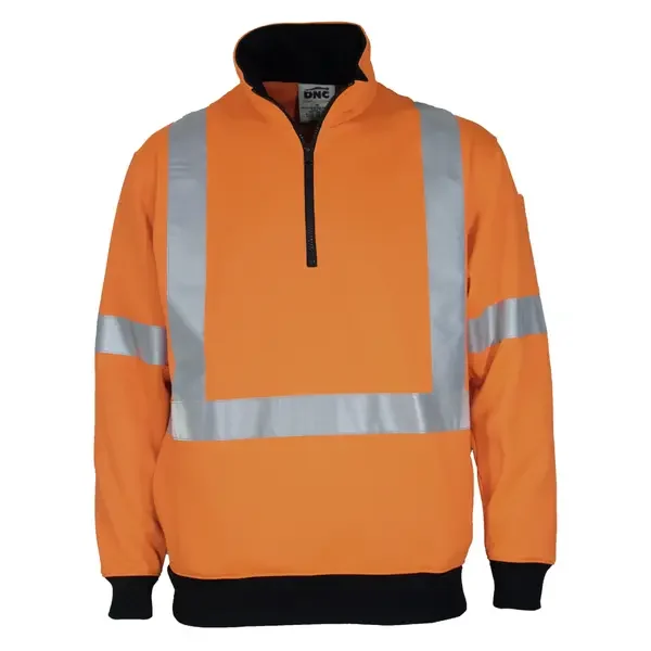 DNC WORKWEAR-395245071: Hvs Xback 1/2Zip Cotton Jumper Orange 6XL