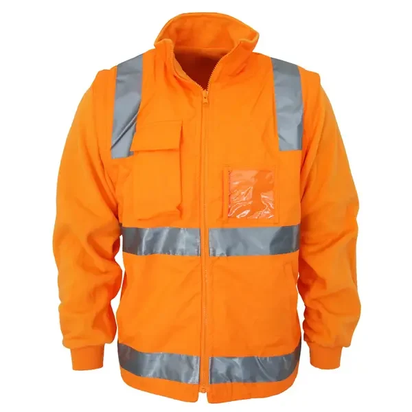DNC WORKWEAR-396945071 DNC WORKWEAR-396945071: VIC Rail ZipOff Slv Rain RVest Orange 6XL