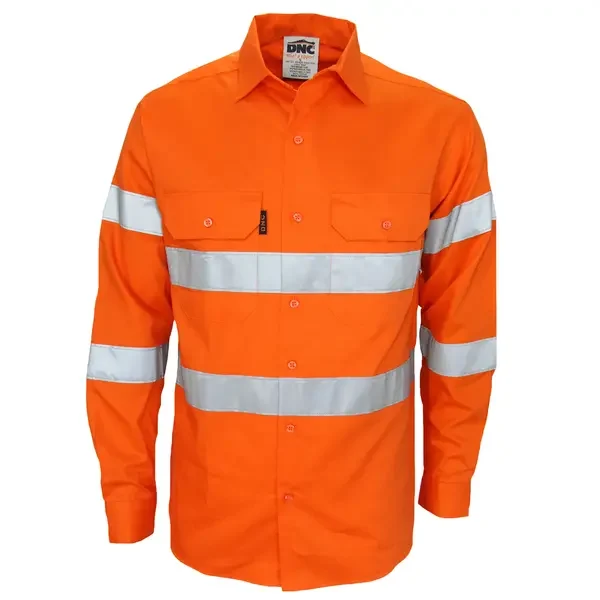 DNC WORKWEAR-397745071: HiVis Biomotion taped shirt Orange 6XL