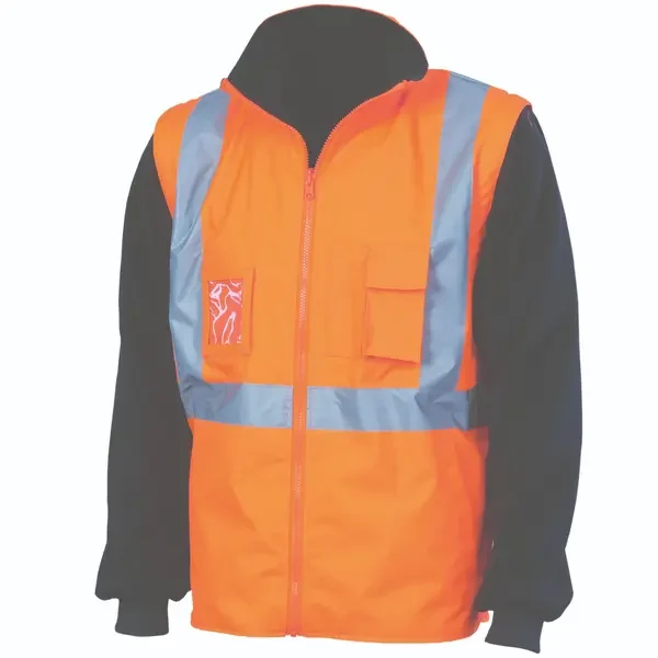 DNC WORKWEAR-399045271: PVC Hivis X Back R Vest Reflective Tape Orange/Navy 6XL