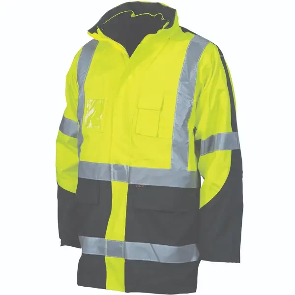 DNC WORKWEAR-399835773: Hvs 2 tone 6 in 1 Contrast Jacket Yellow/Navy 8XL