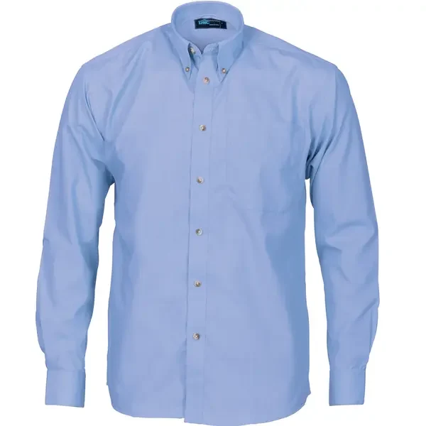 DNC WORKWEAR-4122: Polyester Cotton Chambray Business Shirt - Long Sleeve
