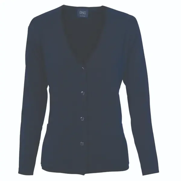 DNC WORKWEAR-433220024: Wool Blend Knit Cardigan Navy 24