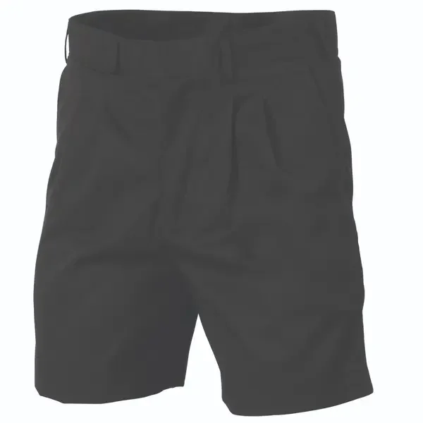 DNC WORKWEAR-45011001132: Pleat Front Perm Press Short Black 132R
