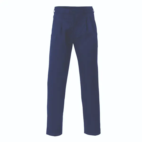 DNC WORKWEAR-45022003094: Pleat Front Perm Press Trouser Navy 94L