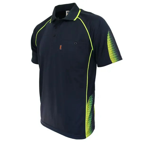 DNC WORKWEAR-521821371 DNC WORKWEAR-521821371: Galaxy Sublimated Polo Navy/Yellow 6XL