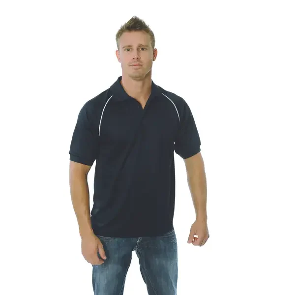 DNC WORKWEAR-526720970: Cool breathe Rome Polo Short Sleeve Navy/White 5XL