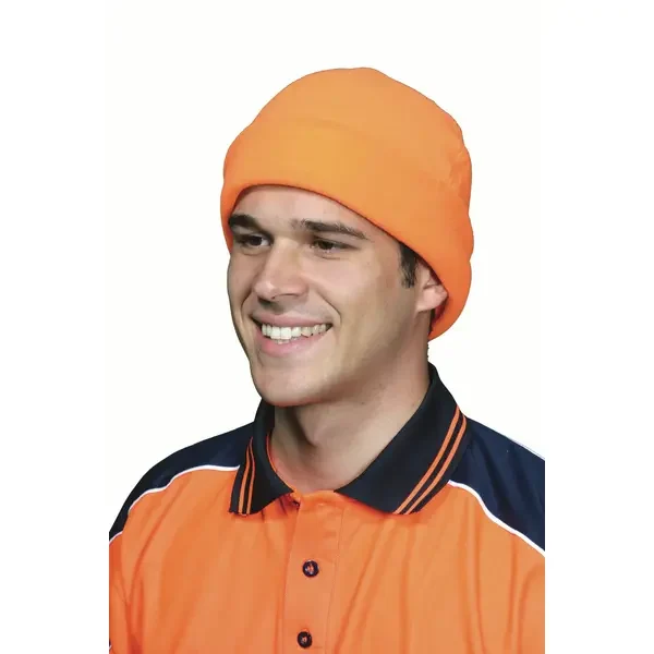 DNC WORKWEAR-H025450D00: Hiviz Micro Fleece Beanie Orange D00